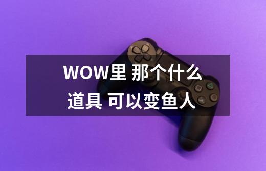 WOW里 那个什么 道具 可以变鱼人-第1张-游戏信息-龙启网