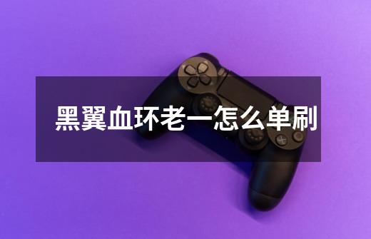黑翼血环老一怎么单刷-第1张-游戏信息-龙启网