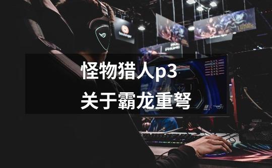 怪物猎人p3关于霸龙重弩-第1张-游戏信息-龙启网
