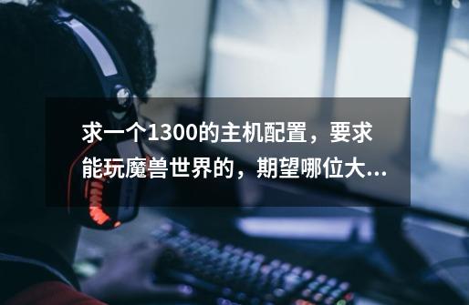 求一个1300的主机配置,要求能玩魔兽世界的,期望哪位大侠帮助一下!期待回答!-第1张-游戏信息-龙启网