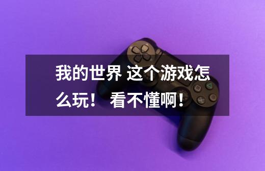 我的世界 这个游戏怎么玩! 看不懂啊!-第1张-游戏信息-龙启网
