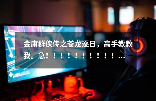 金庸群侠传之苍龙逐日,高手教教我。急!!!!!!!!!!!!!!!!!!!!!!!!!!!!!!-第1张-游戏信息-龙启网