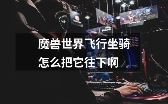魔兽世界飞行坐骑怎么把它往下啊-第1张-游戏信息-龙启网