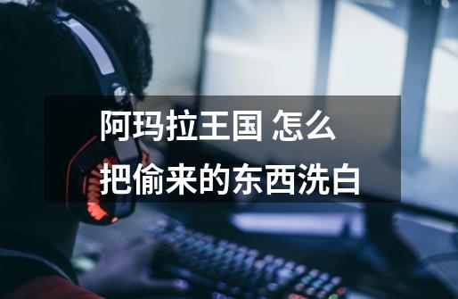 阿玛拉王国 怎么把偷来的东西洗白-第1张-游戏信息-龙启网