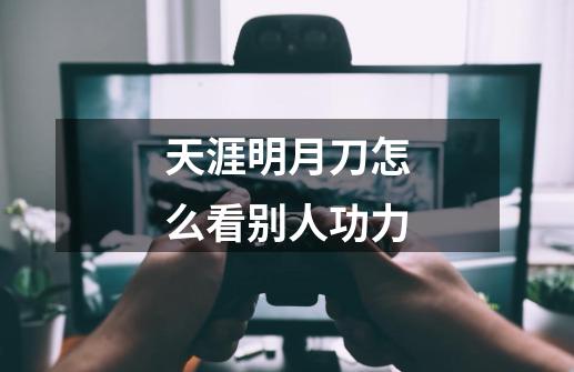 天涯明月刀怎么看别人功力-第1张-游戏信息-龙启网
