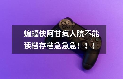 蝙蝠侠阿甘疯人院不能读档存档急急急！！！-第1张-游戏信息-龙启网