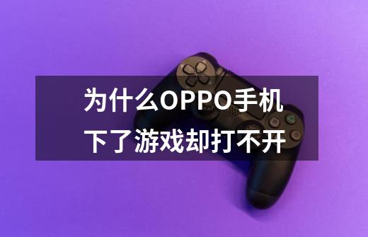 为什么OPPO手机下了游戏却打不开-第1张-游戏信息-龙启网