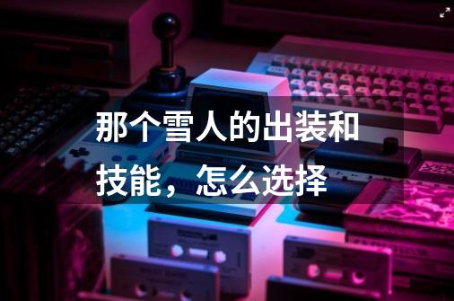 那个雪人的出装和技能,怎么选择-第1张-游戏信息-龙启网