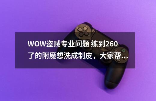 WOW盗贼专业问题 练到260了的附魔想洗成制皮,大家帮忙出出主意。-第1张-游戏信息-龙启网