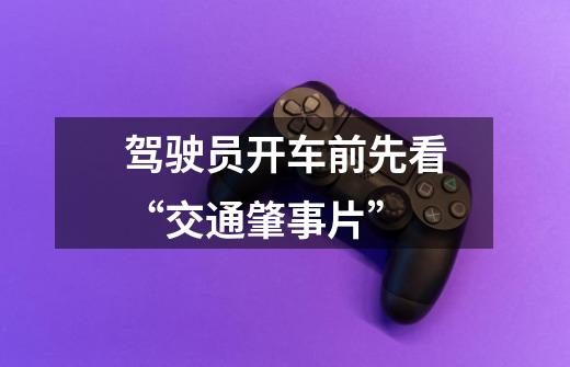驾驶员开车前先看“交通肇事片”-第1张-游戏信息-龙启网