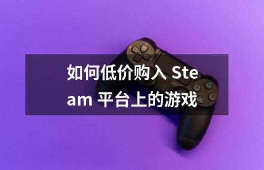 如何低价购入 Steam 平台上的游戏-第1张-游戏信息-龙启网