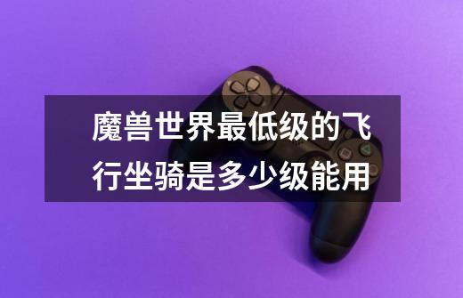 魔兽世界最低级的飞行坐骑是多少级能用-第1张-游戏信息-龙启网