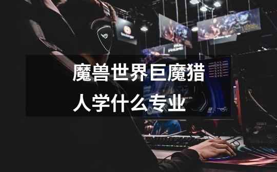 魔兽世界巨魔猎人学什么专业-第1张-游戏信息-龙启网