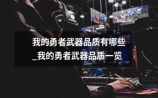 我的勇者武器品质有哪些_我的勇者武器品质一览-第1张-游戏信息-龙启网