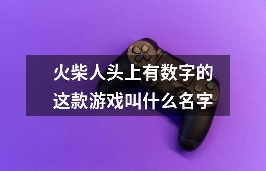 火柴人头上有数字的这款游戏叫什么名字-第1张-游戏信息-龙启网