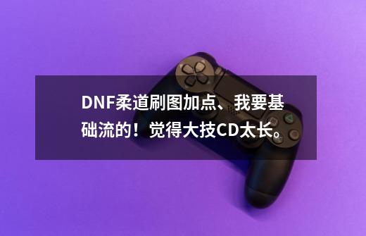 DNF柔道刷图加点、我要基础流的!觉得大技CD太长。-第1张-游戏信息-龙启网