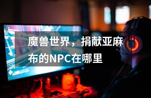 魔兽世界，捐献亚麻布的NPC在哪里-第1张-游戏信息-龙启网