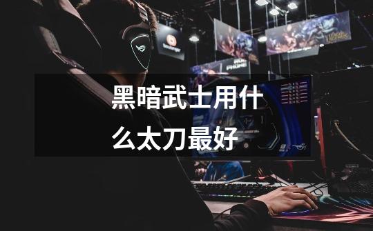 黑暗武士用什么太刀最好-第1张-游戏信息-龙启网