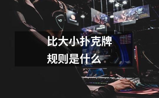 比大小扑克牌规则是什么-第1张-游戏信息-龙启网