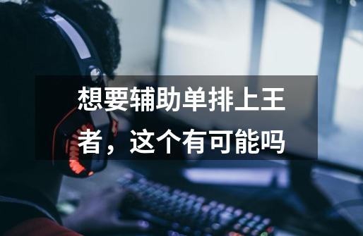 想要辅助单排上王者,这个有可能吗-第1张-游戏信息-龙启网