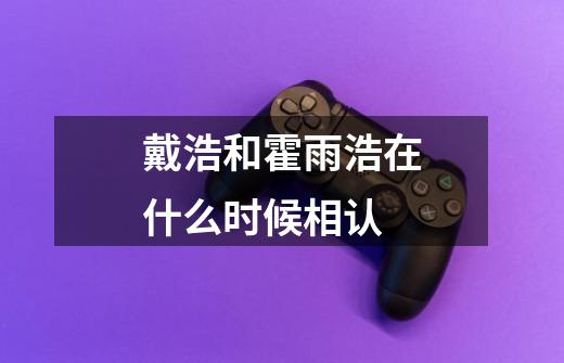 戴浩和霍雨浩在什么时候相认-第1张-游戏信息-龙启网