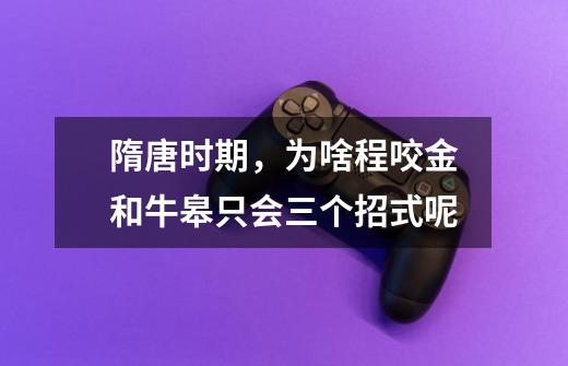 隋唐时期，为啥程咬金和牛皋只会三个招式呢-第1张-游戏信息-龙启网