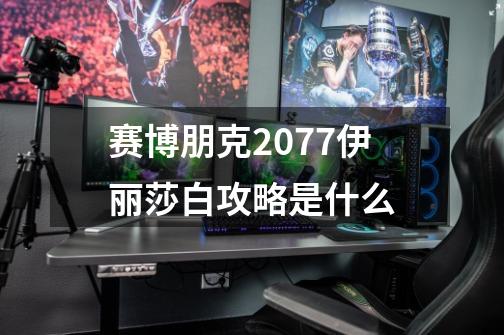 赛博朋克2077伊丽莎白攻略是什么-第1张-游戏信息-龙启网