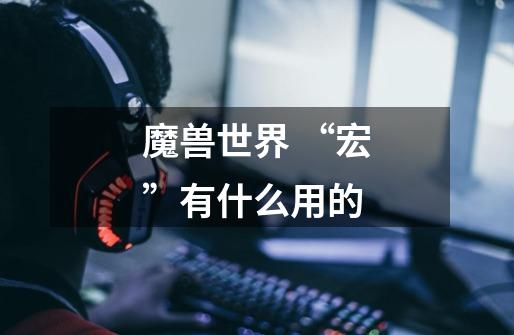 魔兽世界 “宏”有什么用的-第1张-游戏信息-龙启网