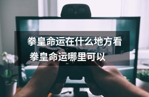拳皇命运在什么地方看 拳皇命运哪里可以-第1张-游戏信息-龙启网