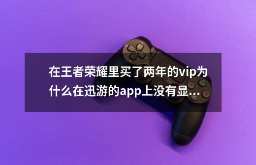 在王者荣耀里买了两年的vip为什么在迅游的app上没有显示-第1张-游戏信息-龙启网