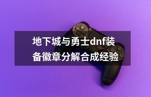 地下城与勇士dnf装备徽章分解合成经验-第1张-游戏信息-龙启网