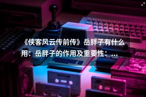 《侠客风云传前传》岳胖子有什么用:岳胖子的作用及重要性:侠客风云传前传-第1张-游戏信息-龙启网