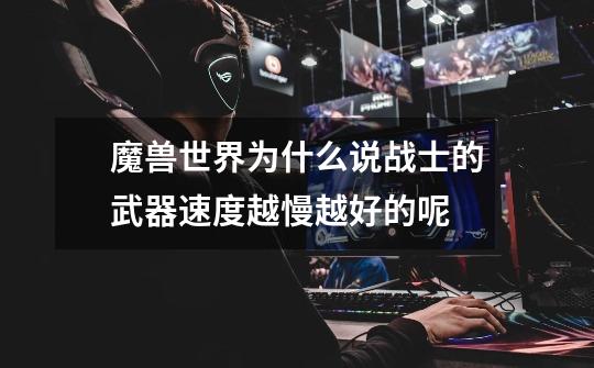 魔兽世界为什么说战士的武器速度越慢越好的呢-第1张-游戏信息-龙启网