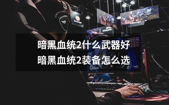 暗黑血统2什么武器好 暗黑血统2装备怎么选-第1张-游戏信息-龙启网