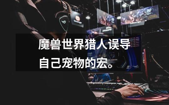 魔兽世界猎人误导自己宠物的宏。-第1张-游戏信息-龙启网