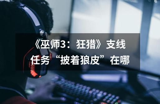 《巫师3:狂猎》支线任务“披着狼皮”在哪-第1张-游戏信息-龙启网