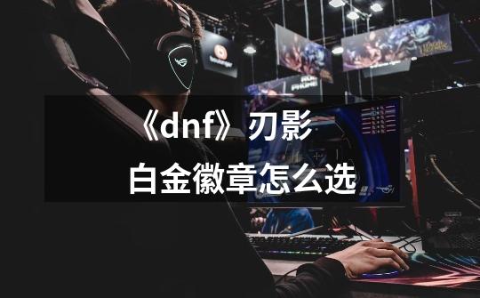 《dnf》刃影白金徽章怎么选-第1张-游戏信息-龙启网