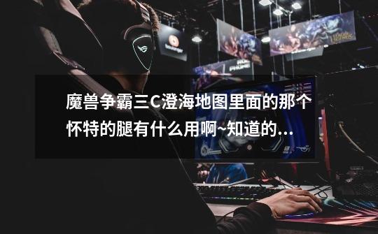 魔兽争霸三C澄海地图里面的那个怀特的腿有什么用啊~知道的请告诉一下~谢谢!-第1张-游戏信息-龙启网