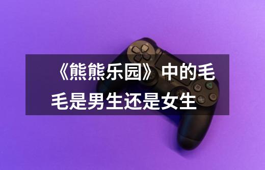 《熊熊乐园》中的毛毛是男生还是女生-第1张-游戏信息-龙启网