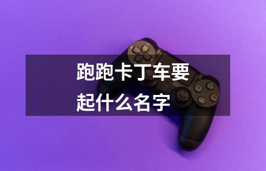 跑跑卡丁车要起什么名字-第1张-游戏信息-龙启网