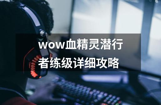 wow血精灵潜行者练级详细攻略-第1张-游戏信息-龙启网