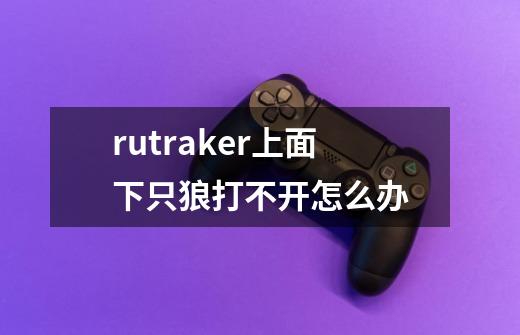 rutraker上面下只狼打不开怎么办-第1张-游戏信息-龙启网