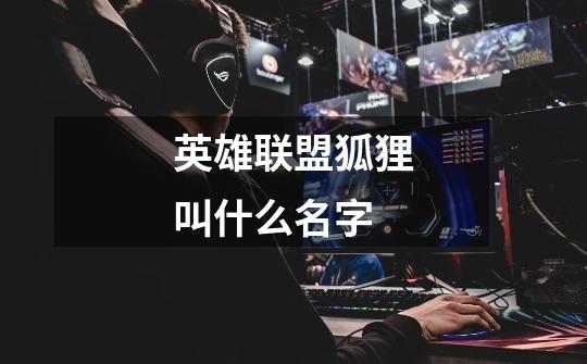 英雄联盟狐狸叫什么名字-第1张-游戏信息-龙启网
