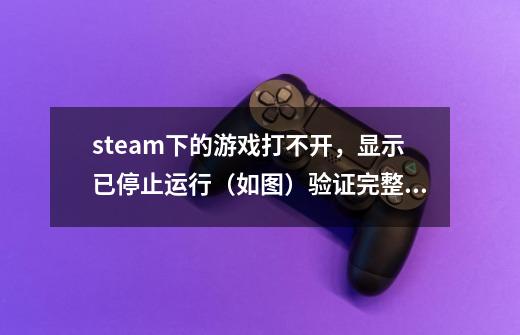 steam下的游戏打不开，显示已停止运行（如图）验证完整性试过了没用怎么办-第1张-游戏信息-龙启网