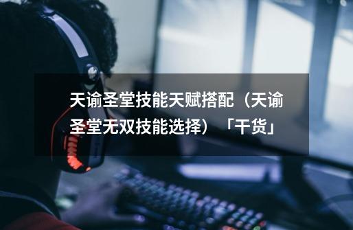 天谕圣堂技能天赋搭配(天谕圣堂无双技能选择)「干货」-第1张-游戏信息-龙启网