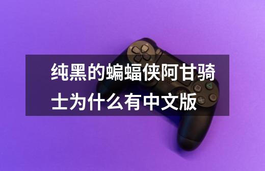 纯黑的蝙蝠侠阿甘骑士为什么有中文版-第1张-游戏信息-龙启网
