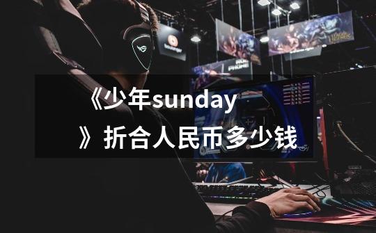 《少年sunday》折合人民币多少钱-第1张-游戏信息-龙启网