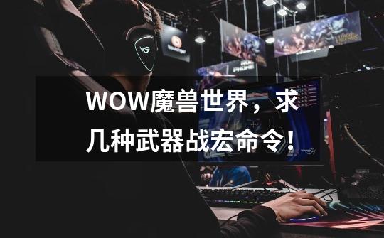 WOW魔兽世界，求几种武器战宏命令！-第1张-游戏信息-龙启网