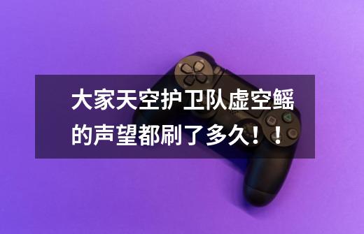 大家天空护卫队虚空鳐的声望都刷了多久!!-第1张-游戏信息-龙启网