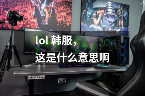 lol 韩服，这是什么意思啊-第1张-游戏信息-龙启网